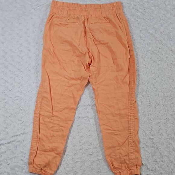 Athleta Cabo Linen Jogger Womens Size 8 100% Linen Pants Cactus Peach Orange - Picture 6 of 7